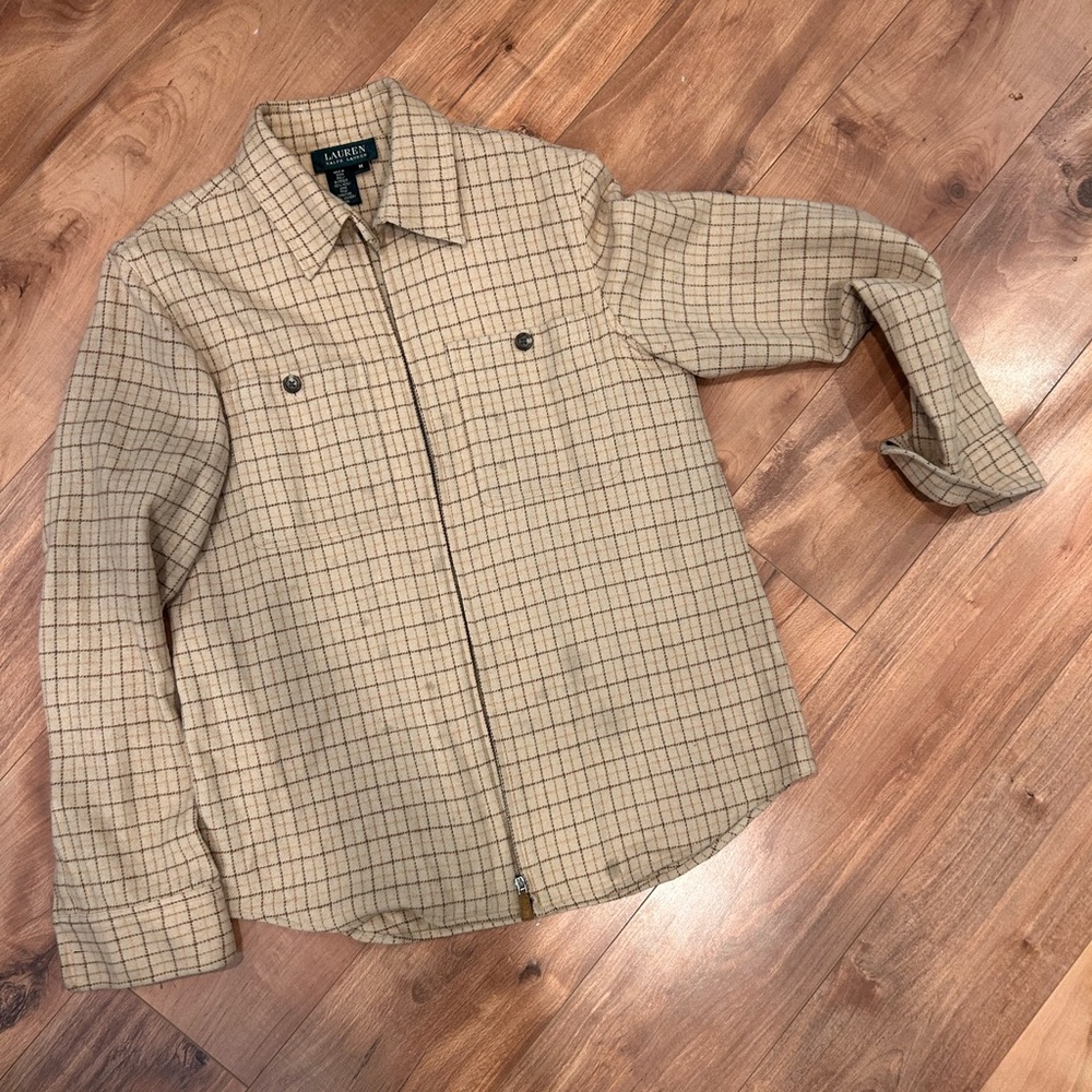 Ralph Lauren 100% Wool Zip Up Flannel